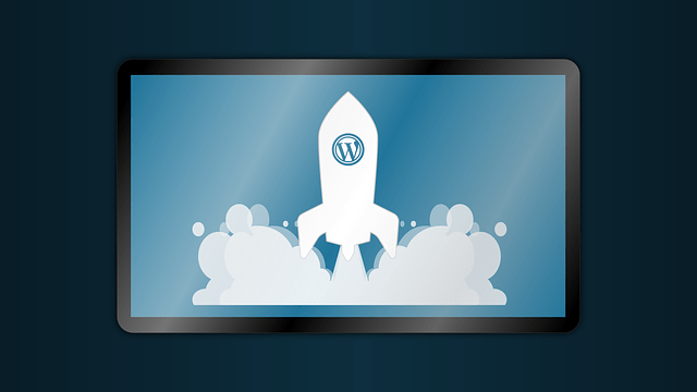 wordpress logo and rocket
