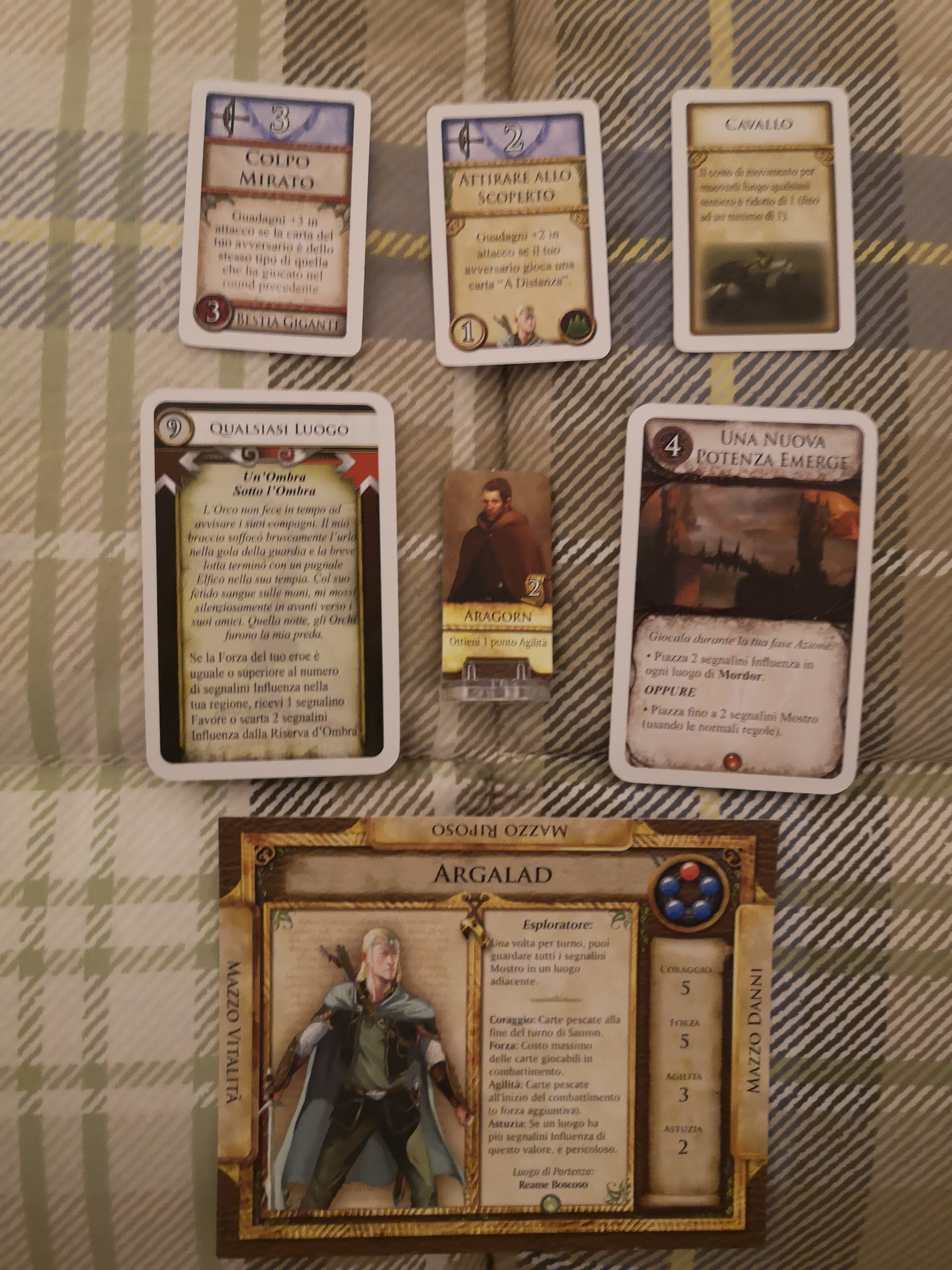 Componenti del gioco da tavolo Il Signore degli Anelli Le Avventure nella Terra di Mezzo